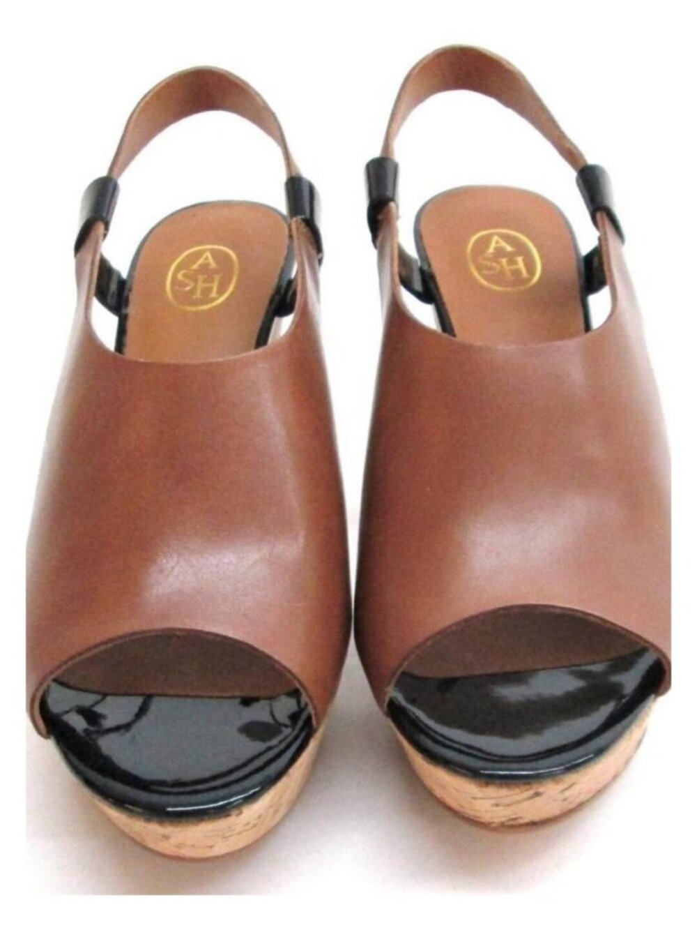 Ash Women's Queena Peep-Toe Wedge Camel